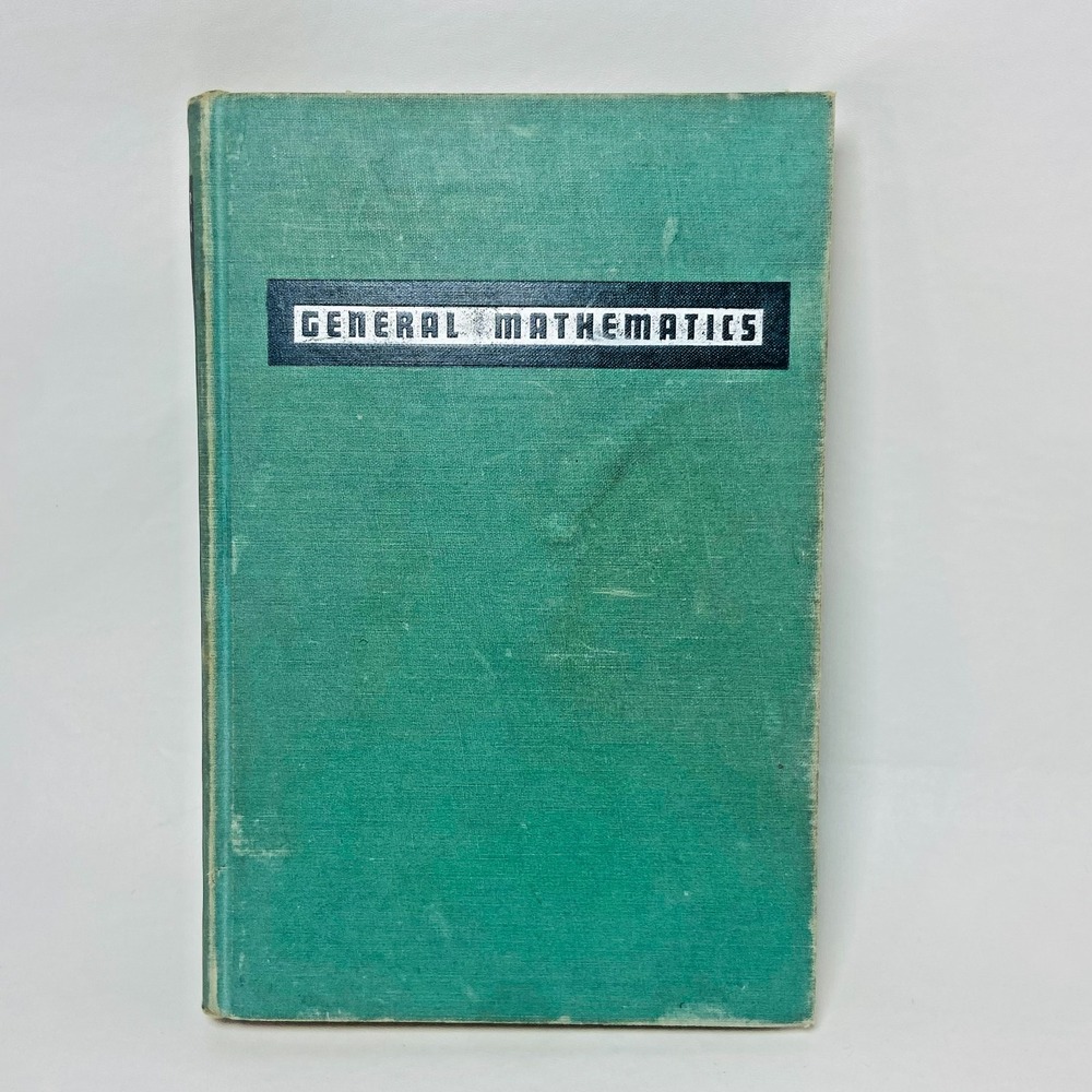 Vintage 1939 A Course in General Mathematics Green‎ Decor Hardcover